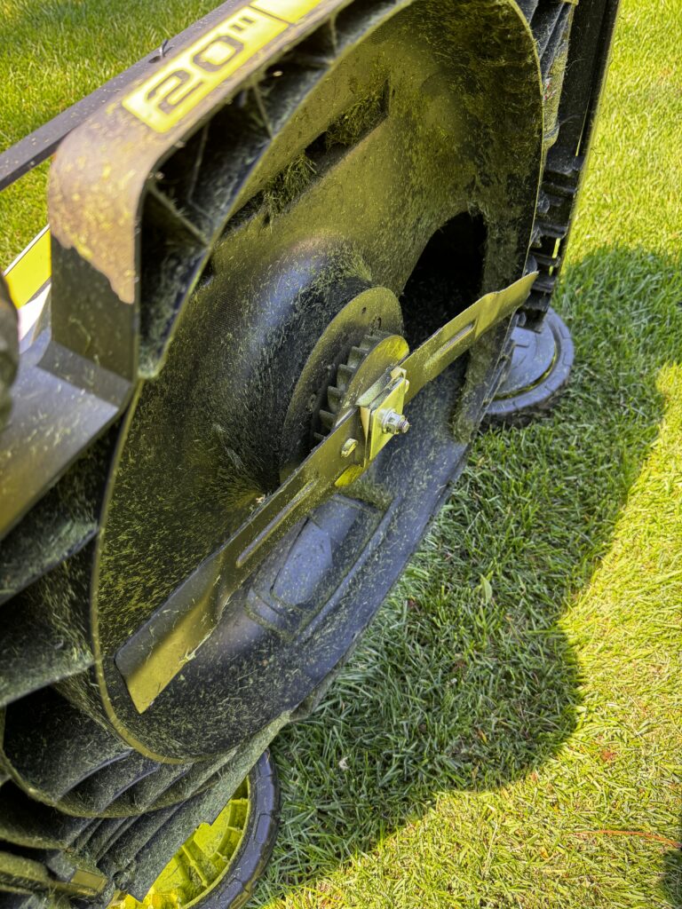 damaged lawn mower